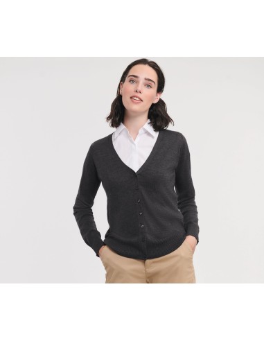 R-R-715F-0-Ladies V-Neck Knitted Cardigan